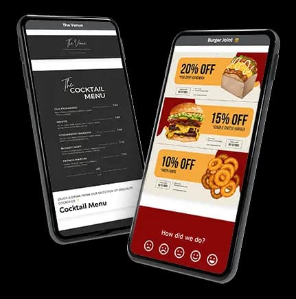 QR menu and customer feedback on phones