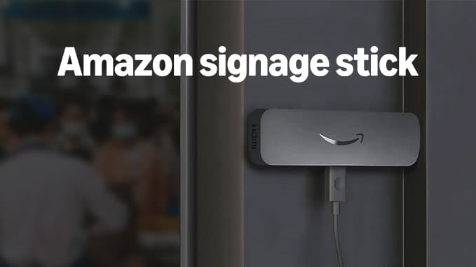 Amazon Signage Stick connected to display USB port